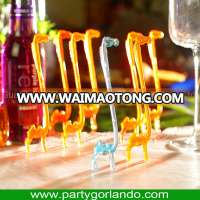 Giraffe design plastic cocktail stirrer