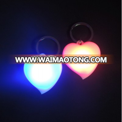 China led gift wholesale cheap custom colorful blinking light mini human heart shape led key chain